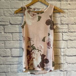 RICKI'S Sleeveless Thin Knit Large Floral Print Top Size Extra Small